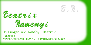 beatrix namenyi business card