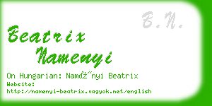 beatrix namenyi business card